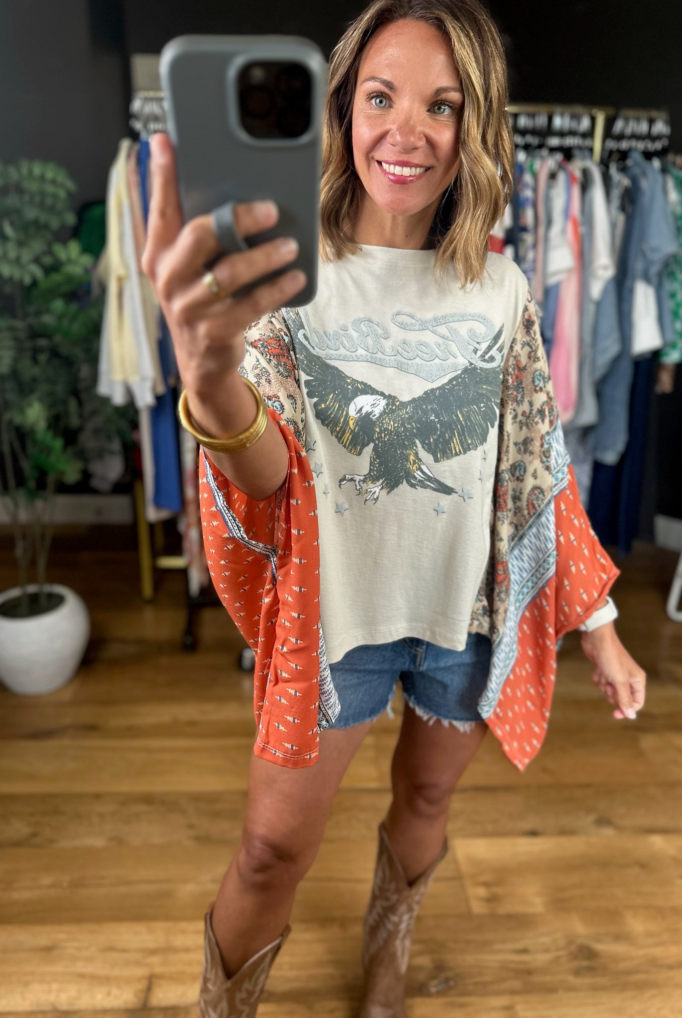 Freebird Handkerchief Sleeve Top-Short Sleeves-Zutter-Anna Kaytes Boutique, Women's Fashion Boutique in Grinnell, Iowa