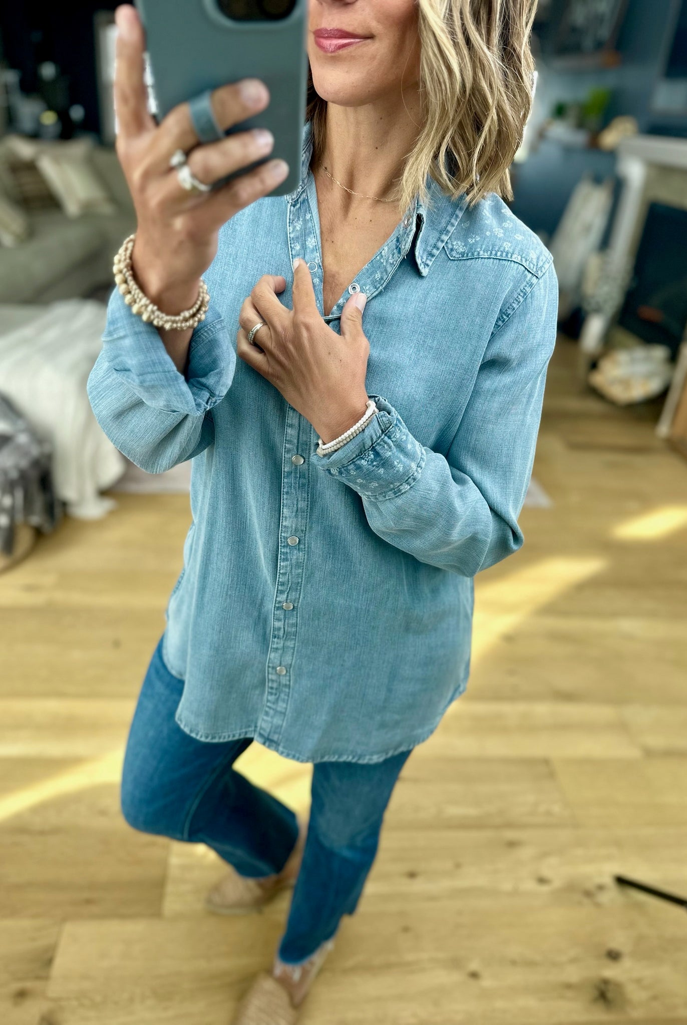 **Easy Days Tencel Button-Down-Thread & Supply-Anna Kaytes Boutique, Women's Fashion Boutique in Grinnell, Iowa
