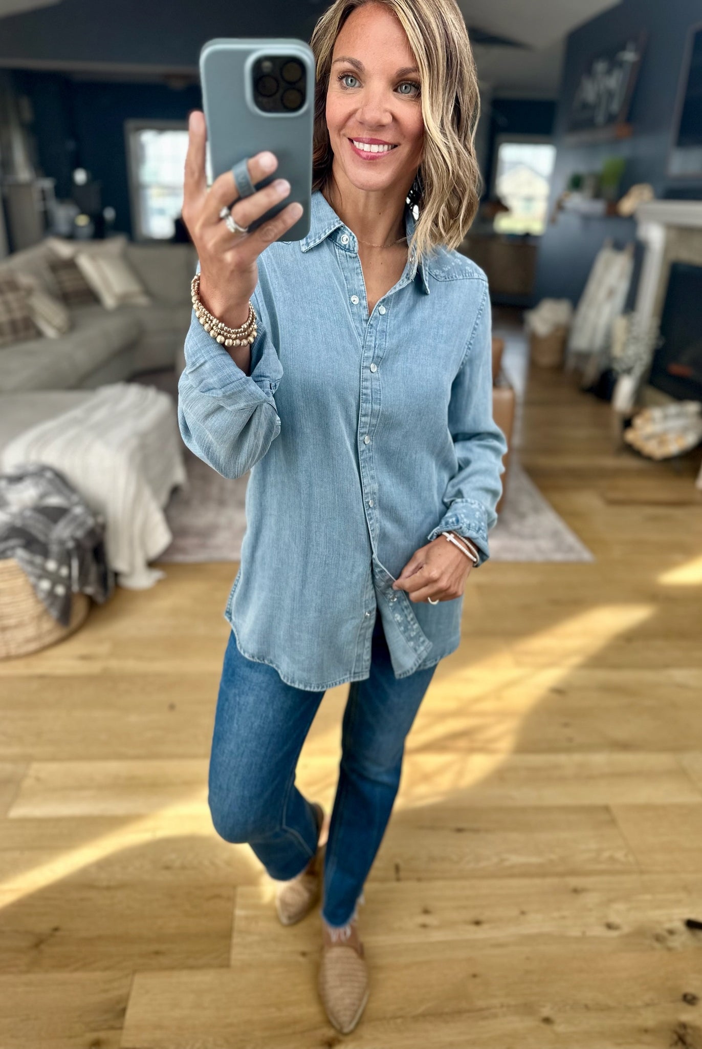 **Easy Days Tencel Button-Down-Thread & Supply-Anna Kaytes Boutique, Women's Fashion Boutique in Grinnell, Iowa