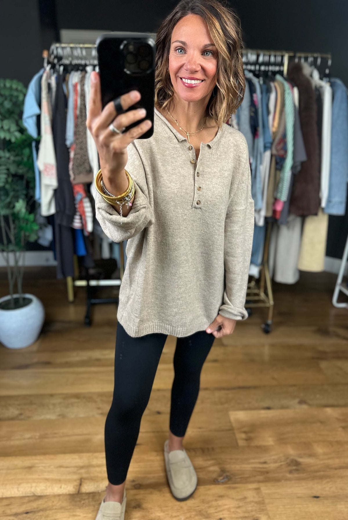 Daily Doing Henley Lightweight Knit-Long Sleeves-JOA-Anna Kaytes Boutique, Women's Fashion Boutique in Grinnell, Iowa