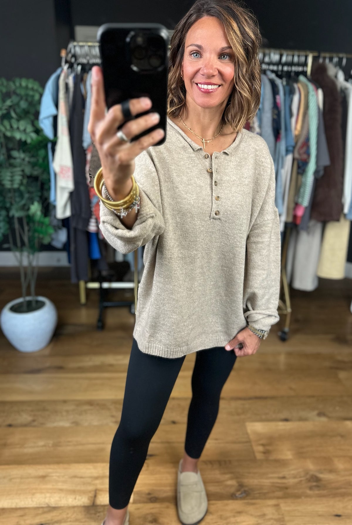 Daily Doing Henley Lightweight Knit-Long Sleeves-JOA-Anna Kaytes Boutique, Women's Fashion Boutique in Grinnell, Iowa