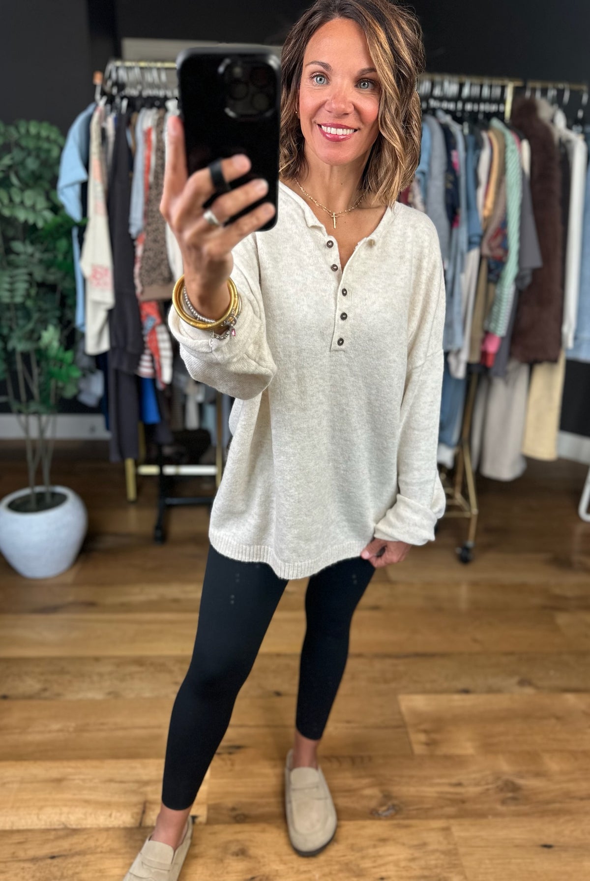 Daily Doing Henley Lightweight Knit-Long Sleeves-JOA-Anna Kaytes Boutique, Women's Fashion Boutique in Grinnell, Iowa
