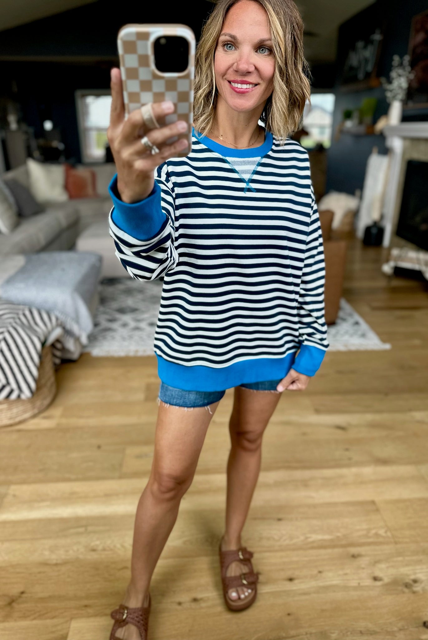 Rookie Season Striped Pullover - Multiple Options-Hem & Thread-Anna Kaytes Boutique, Women's Fashion Boutique in Grinnell, Iowa