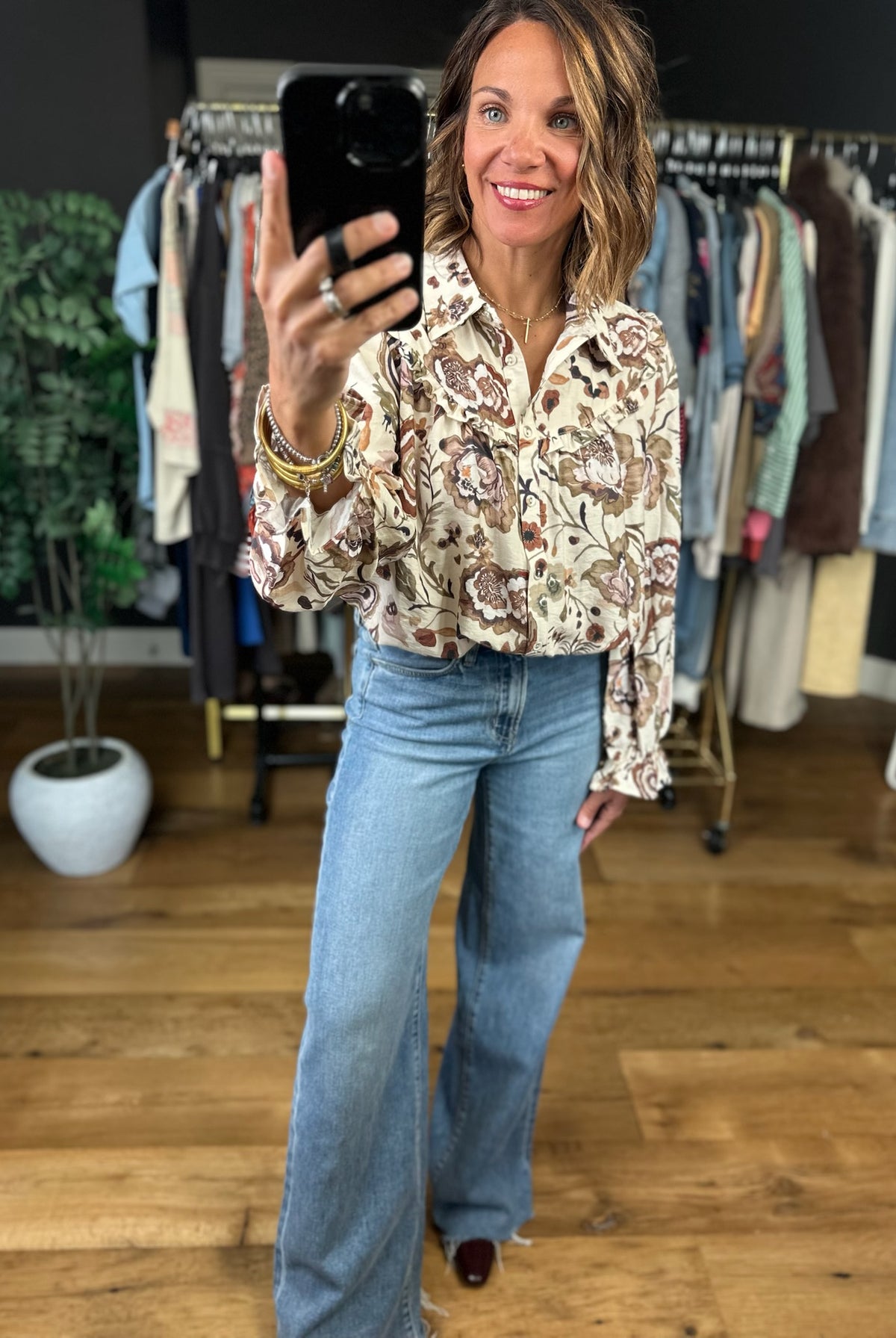 Have Your Love Patterned Top-Long Sleeves-Umgee-Anna Kaytes Boutique, Women's Fashion Boutique in Grinnell, Iowa