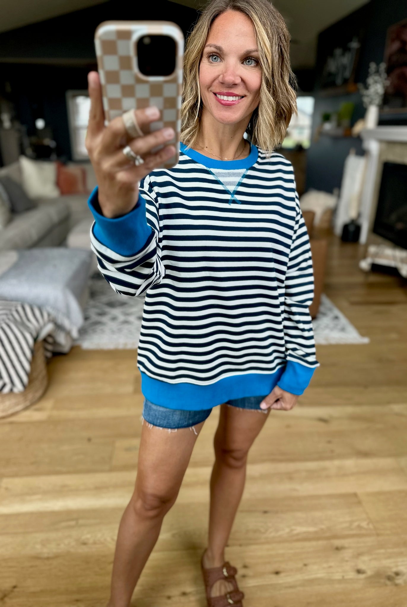 Rookie Season Striped Pullover - Multiple Options-Hem & Thread-Anna Kaytes Boutique, Women's Fashion Boutique in Grinnell, Iowa