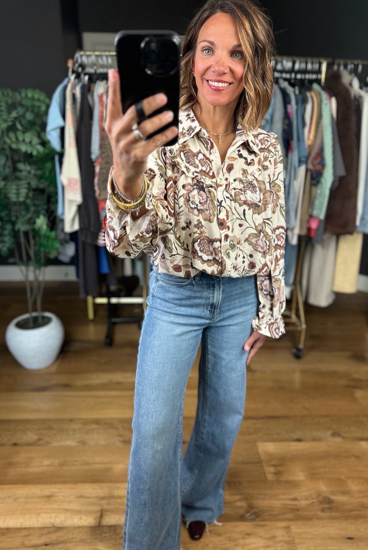Have Your Love Patterned Top-Long Sleeves-Umgee-Anna Kaytes Boutique, Women's Fashion Boutique in Grinnell, Iowa
