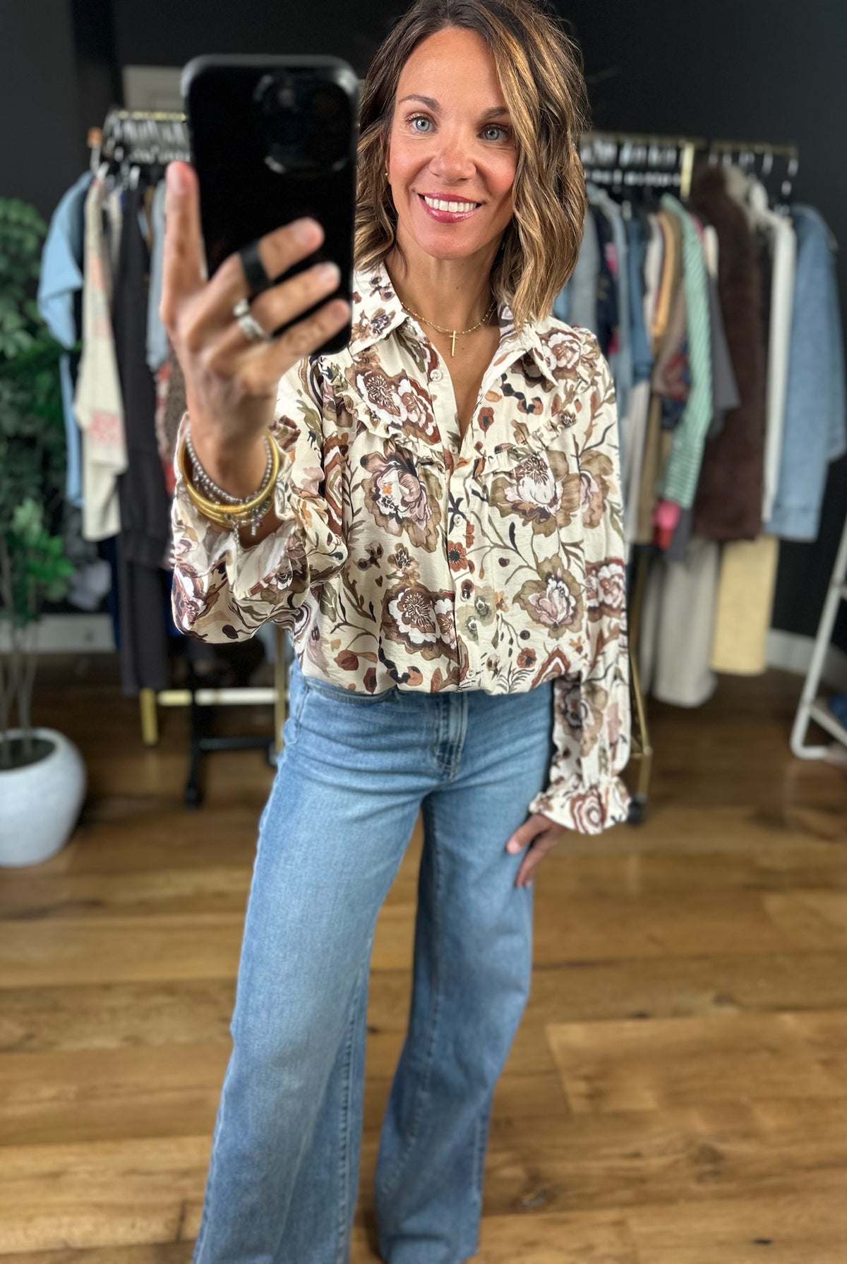Have Your Love Patterned Top-Long Sleeves-Umgee-Anna Kaytes Boutique, Women's Fashion Boutique in Grinnell, Iowa