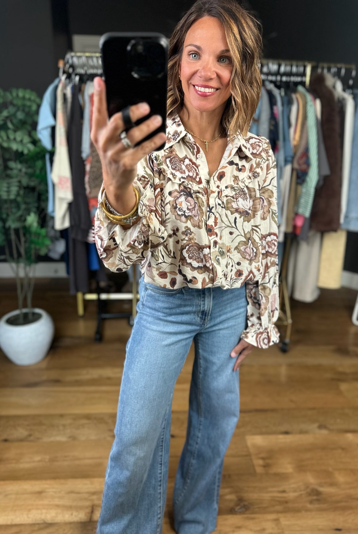 Have Your Love Patterned Top-Long Sleeves-Umgee-Anna Kaytes Boutique, Women's Fashion Boutique in Grinnell, Iowa