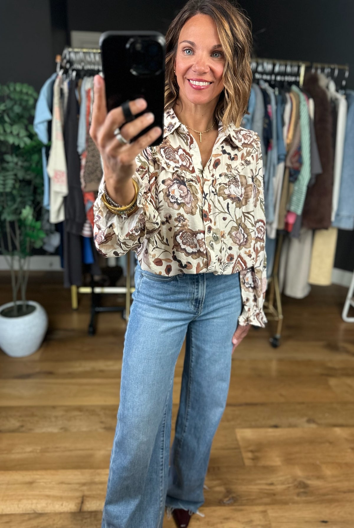 Have Your Love Patterned Top-Long Sleeves-Umgee-Anna Kaytes Boutique, Women's Fashion Boutique in Grinnell, Iowa