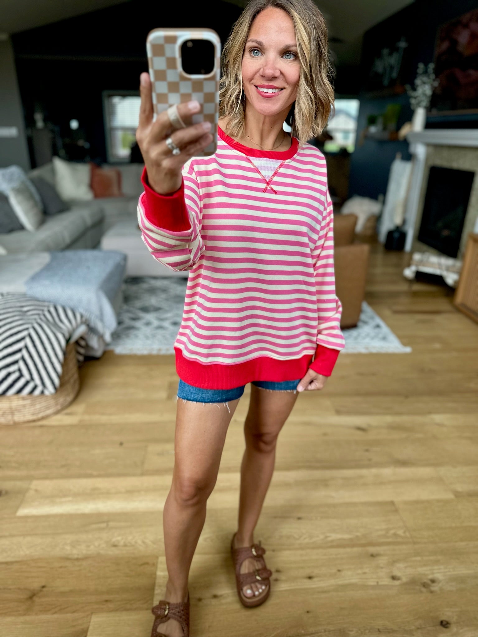 Rookie Season Striped Pullover - Multiple Options-Hem & Thread-Anna Kaytes Boutique, Women's Fashion Boutique in Grinnell, Iowa