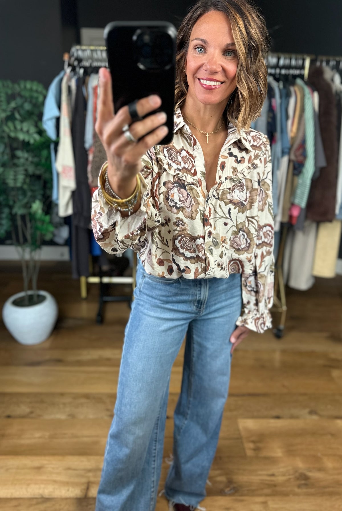 Have Your Love Patterned Top-Long Sleeves-Umgee-Anna Kaytes Boutique, Women's Fashion Boutique in Grinnell, Iowa