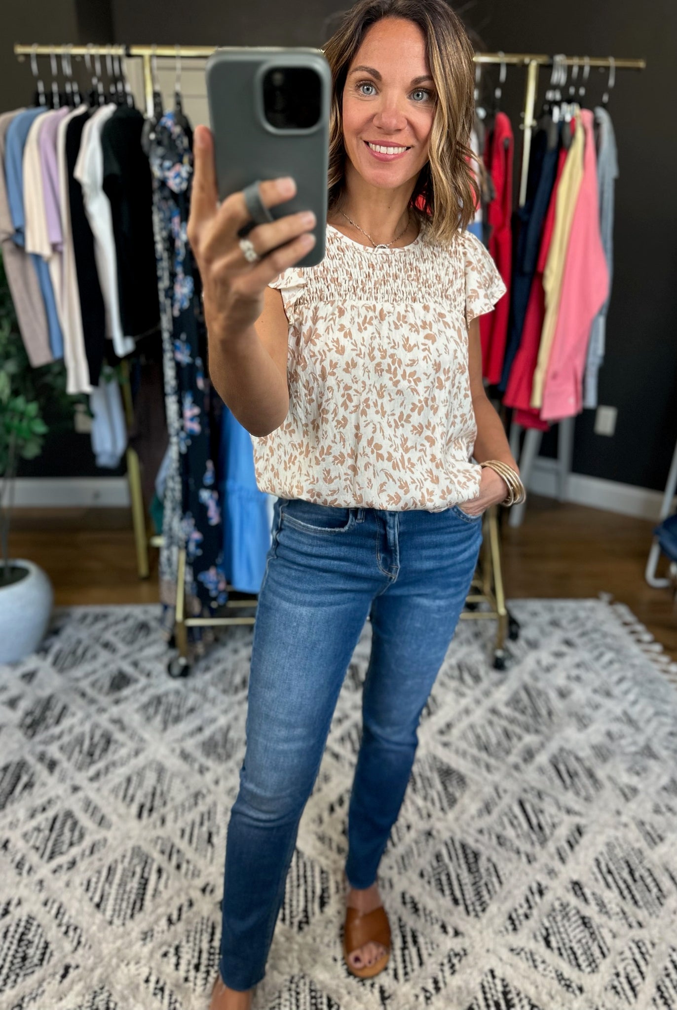 Forever Yours Floral Flutter Top-Short Sleeves-Staccato-Anna Kaytes Boutique, Women's Fashion Boutique in Grinnell, Iowa