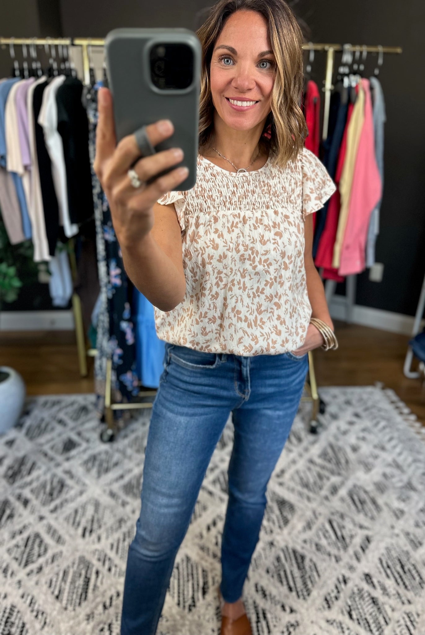 Forever Yours Floral Flutter Top-Short Sleeves-Staccato-Anna Kaytes Boutique, Women's Fashion Boutique in Grinnell, Iowa