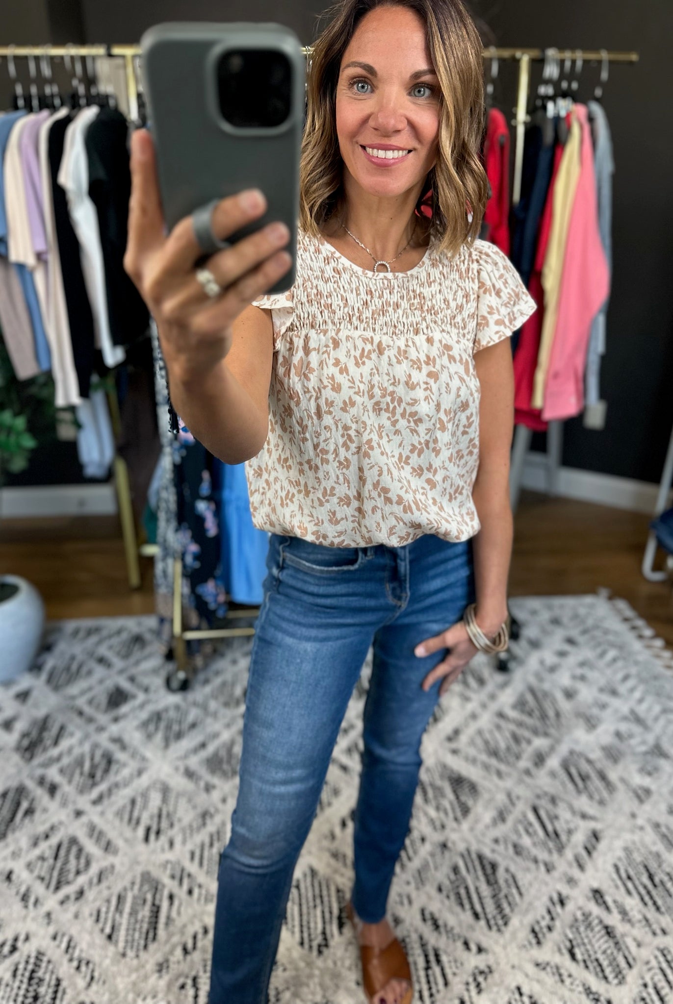 Forever Yours Floral Flutter Top-Short Sleeves-Staccato-Anna Kaytes Boutique, Women's Fashion Boutique in Grinnell, Iowa