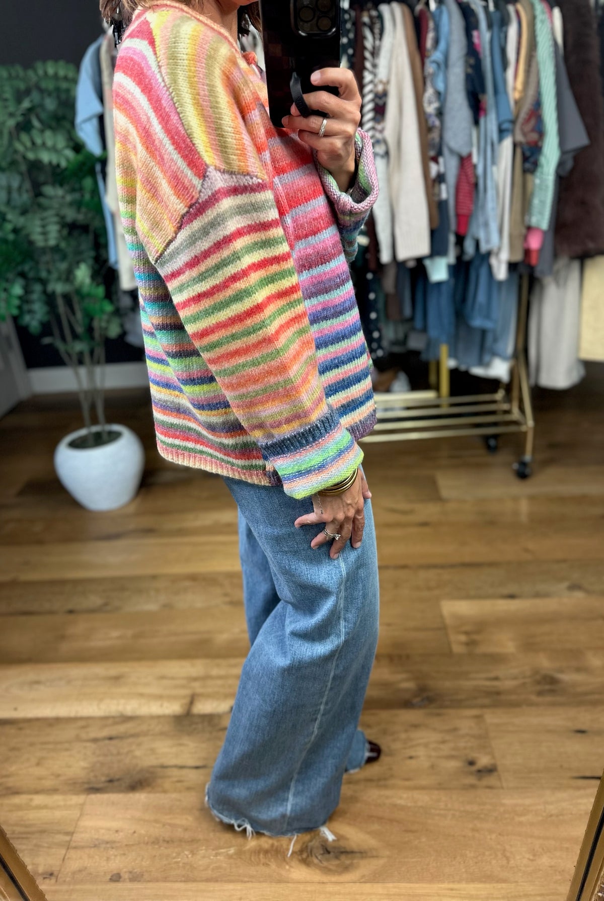 My Kind Of Joy Striped Button-Down Cardigan-Sweaters-Wishlist-Anna Kaytes Boutique, Women's Fashion Boutique in Grinnell, Iowa