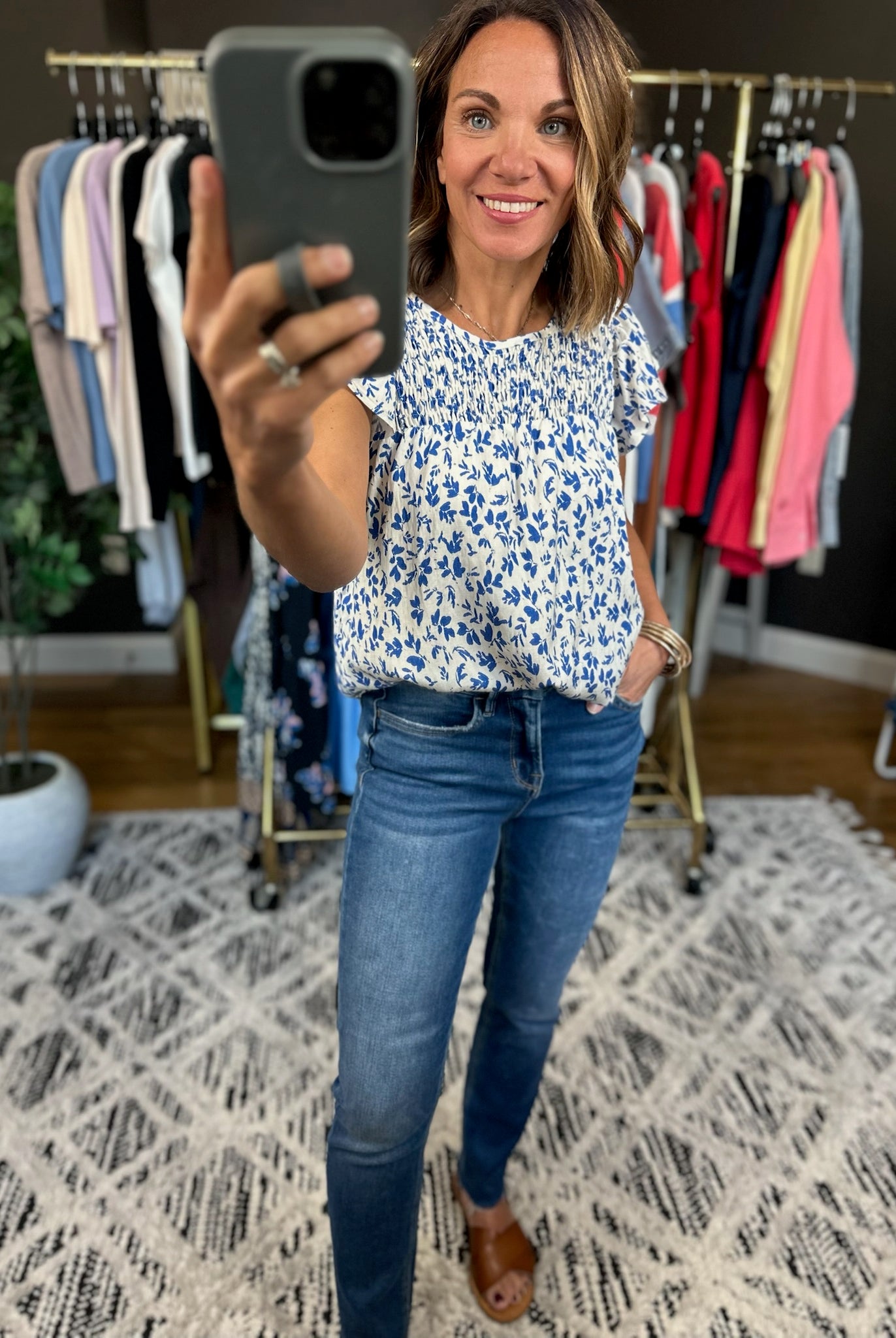 Forever Yours Floral Flutter Top-Short Sleeves-Staccato-Anna Kaytes Boutique, Women's Fashion Boutique in Grinnell, Iowa