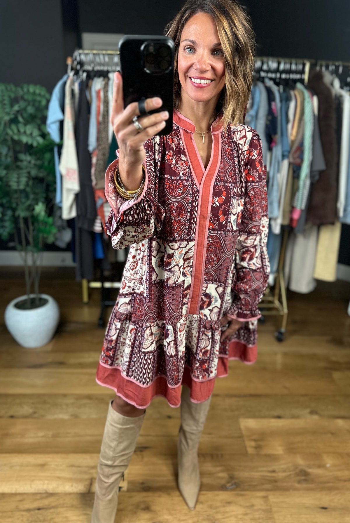 Toast To Tradition Pocket Dress-Dresses-Umgee-Anna Kaytes Boutique, Women's Fashion Boutique in Grinnell, Iowa