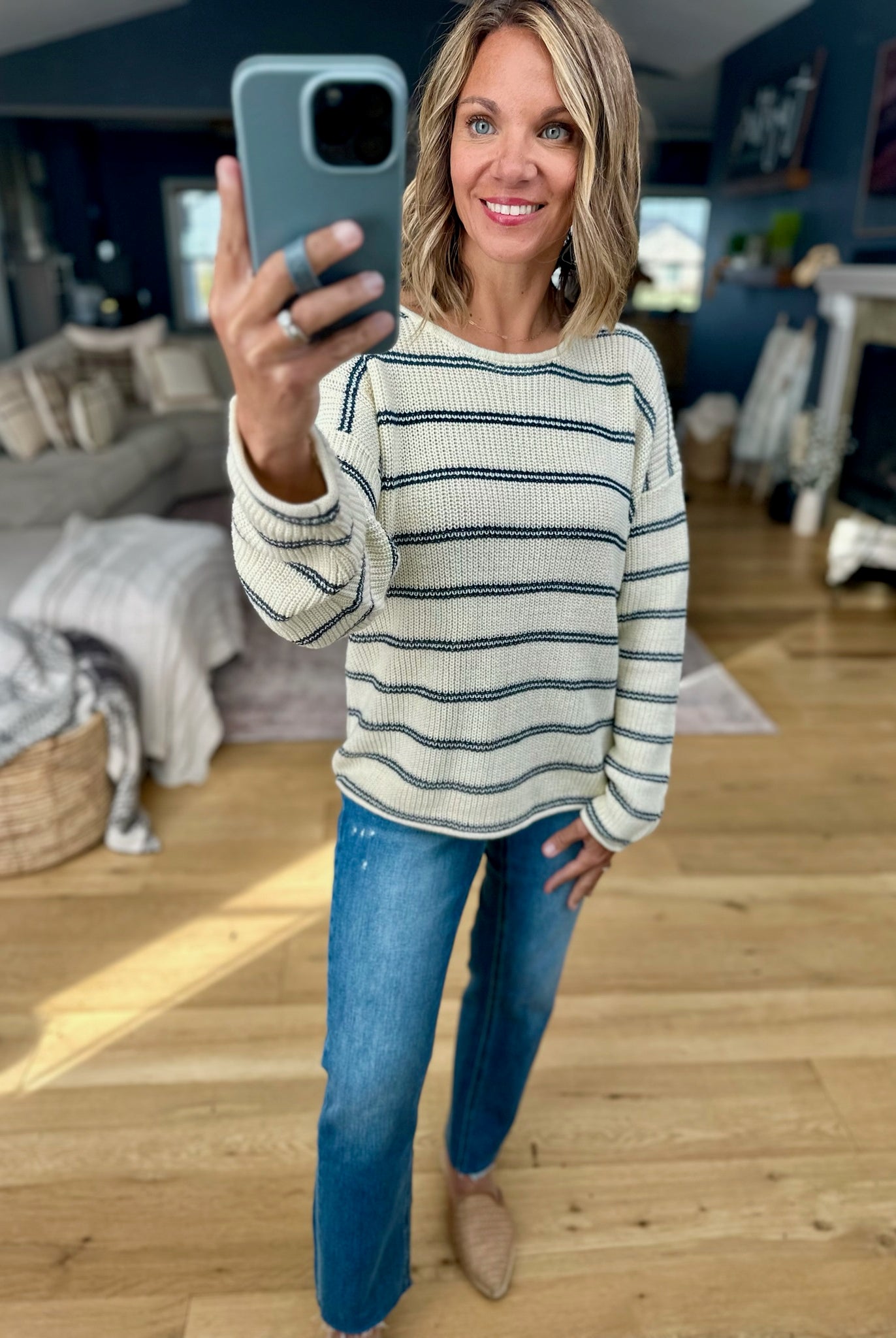 **Sweet Soul Striped Knit Top-W2358-Anna Kaytes Boutique, Women's Fashion Boutique in Grinnell, Iowa