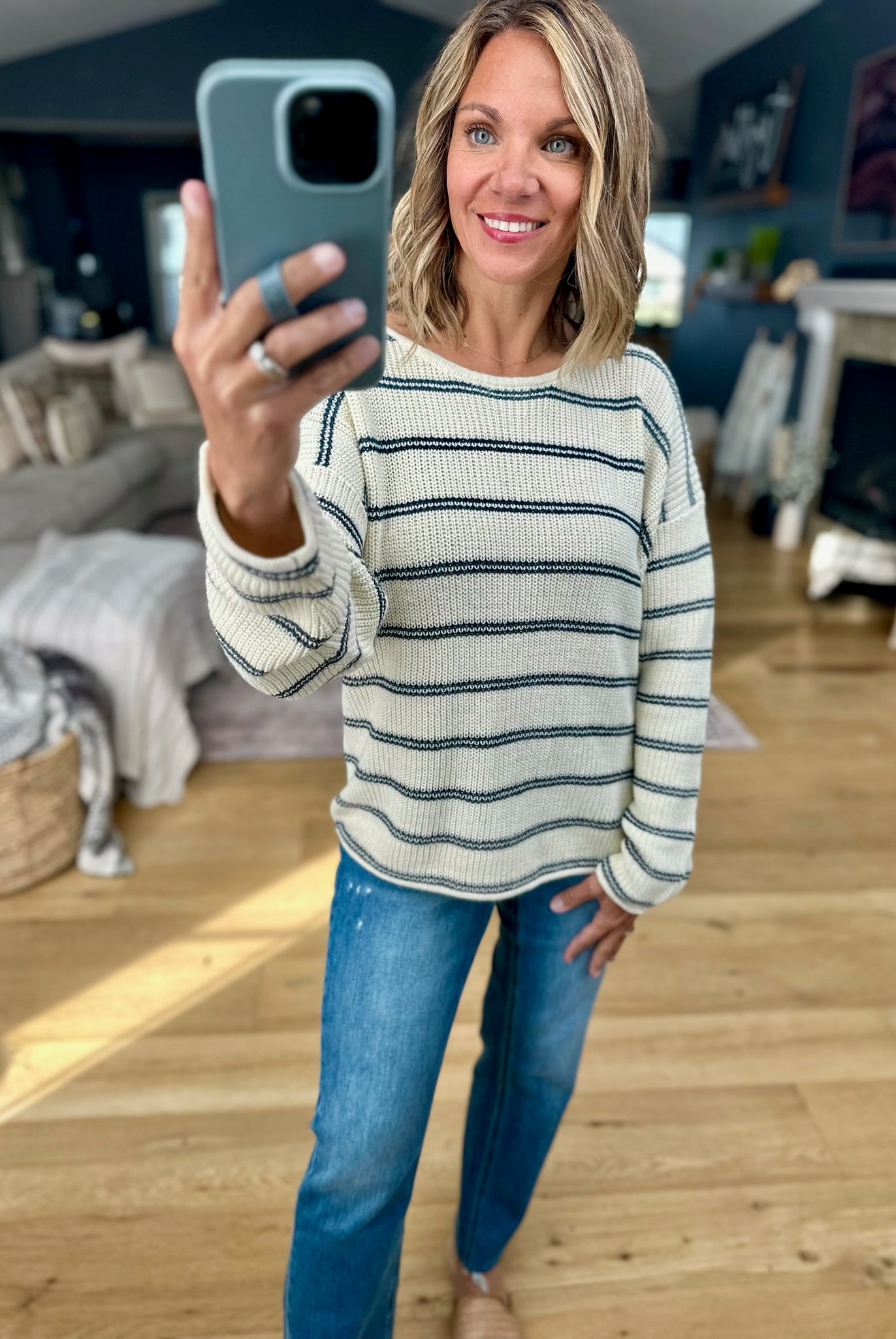 **Sweet Soul Striped Knit Top-W2358-Anna Kaytes Boutique, Women's Fashion Boutique in Grinnell, Iowa