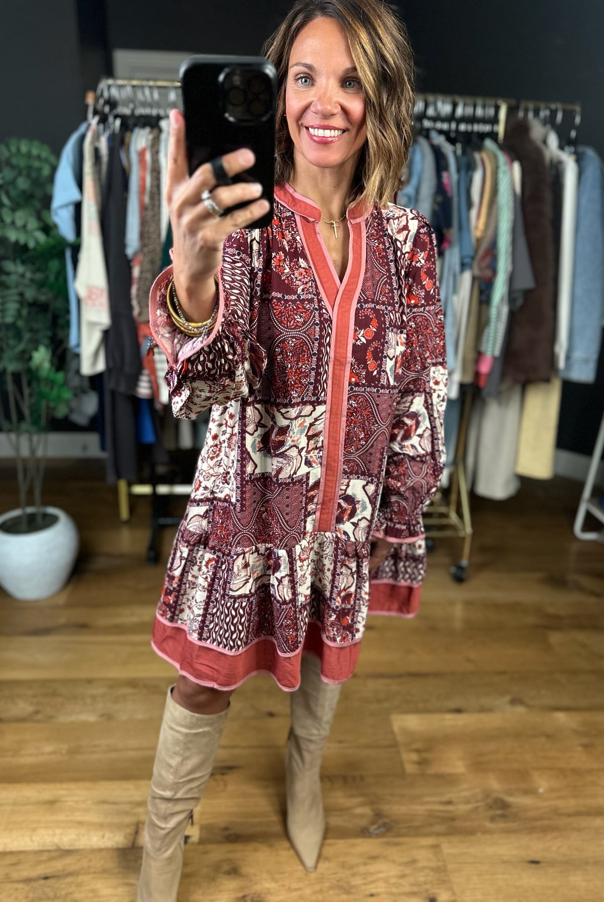 Toast To Tradition Pocket Dress-Dresses-Umgee-Anna Kaytes Boutique, Women's Fashion Boutique in Grinnell, Iowa