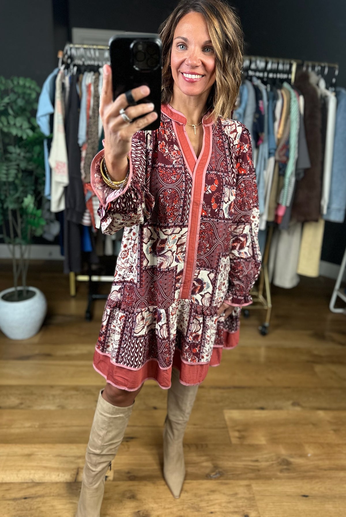 Toast To Tradition Pocket Dress-Dresses-Umgee-Anna Kaytes Boutique, Women's Fashion Boutique in Grinnell, Iowa