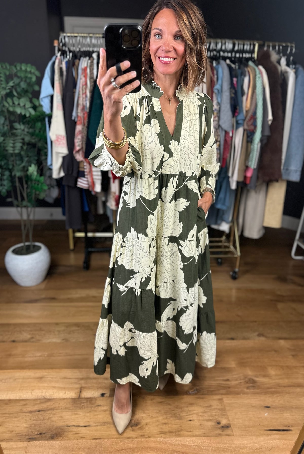Keeping Up With Fall Floral Maxi Dress-Dresses-Umgee-Anna Kaytes Boutique, Women's Fashion Boutique in Grinnell, Iowa