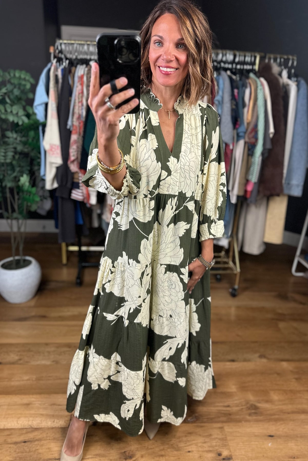 Keeping Up With Fall Floral Maxi Dress-Dresses-Umgee-Anna Kaytes Boutique, Women's Fashion Boutique in Grinnell, Iowa