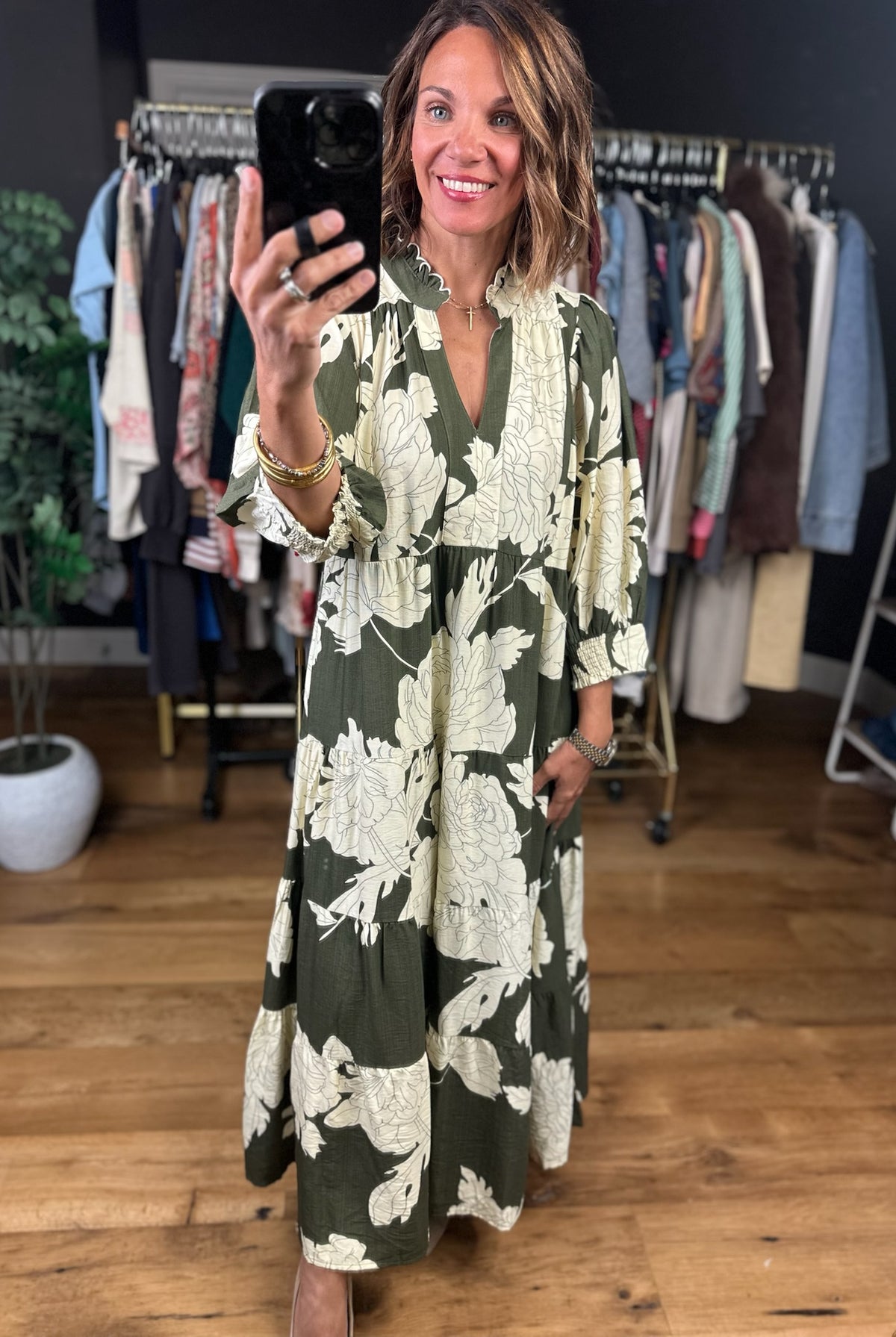 Keeping Up With Fall Floral Maxi Dress-Dresses-Umgee-Anna Kaytes Boutique, Women's Fashion Boutique in Grinnell, Iowa