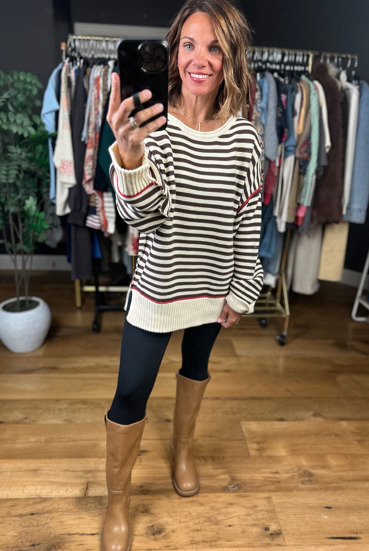 Unlimited Love Striped Sweater-Sweaters-Blu Pepper-Anna Kaytes Boutique, Women's Fashion Boutique in Grinnell, Iowa