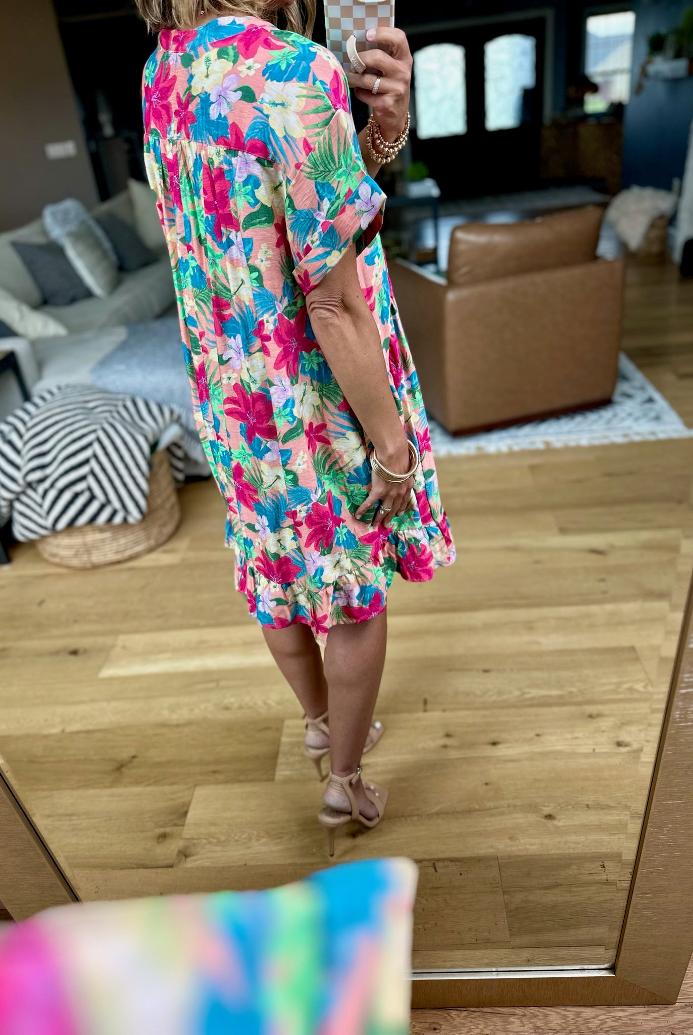 Life In Paradise Floral Pocket Dress - Blush-Easel-Anna Kaytes Boutique, Women's Fashion Boutique in Grinnell, Iowa