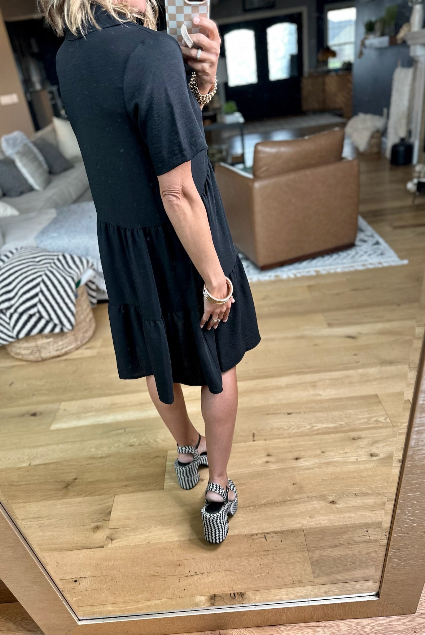 Reasons Why Button-Detail Dress - Black-Dresses-Les Amis-Anna Kaytes Boutique, Women's Fashion Boutique in Grinnell, Iowa