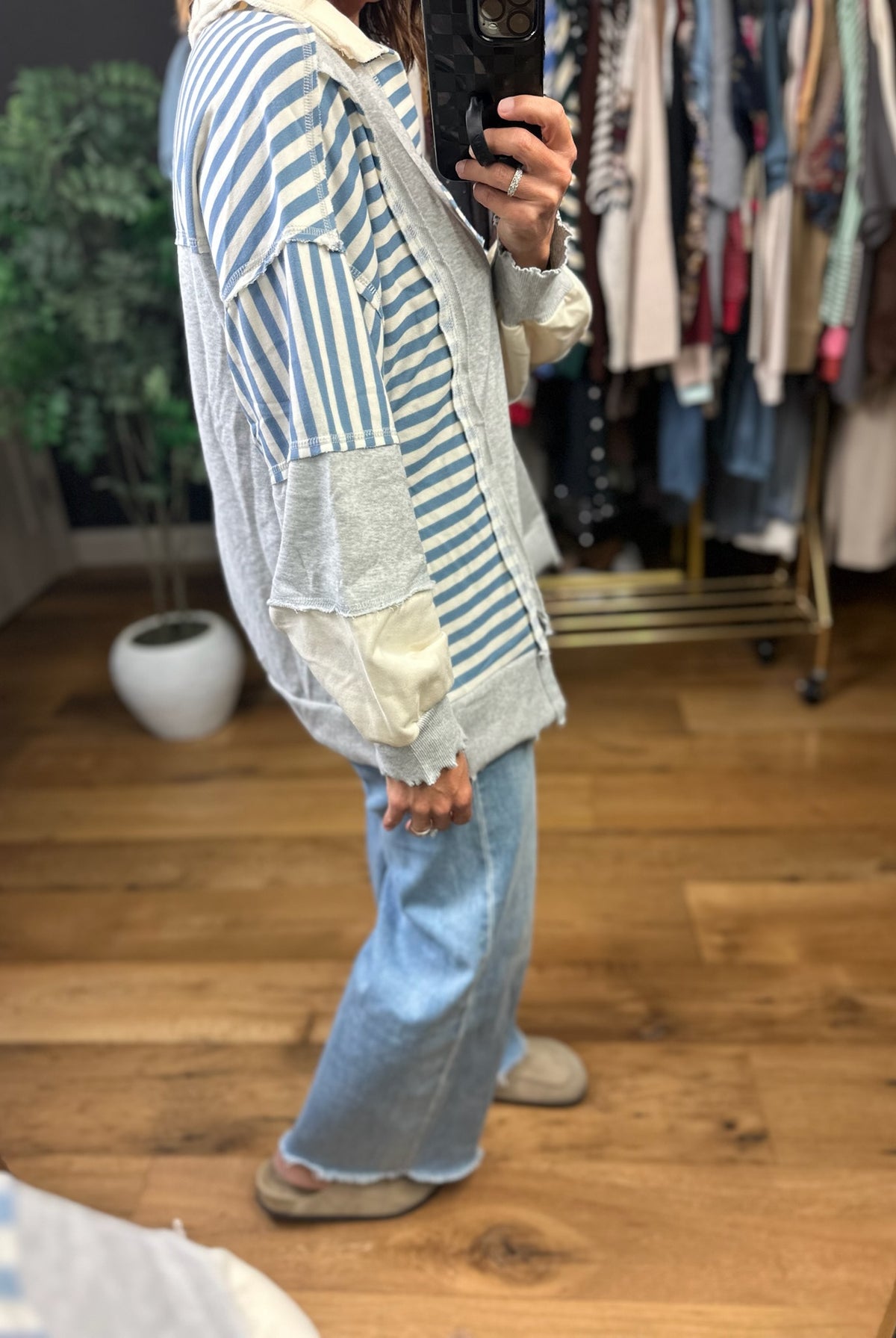 Better Direction Stripe-Detail Pullover-Sweaters-Very J-Anna Kaytes Boutique, Women's Fashion Boutique in Grinnell, Iowa