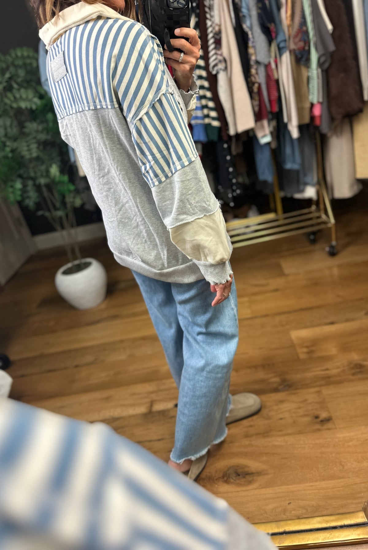 Better Direction Stripe-Detail Pullover-Sweaters-Very J-Anna Kaytes Boutique, Women's Fashion Boutique in Grinnell, Iowa