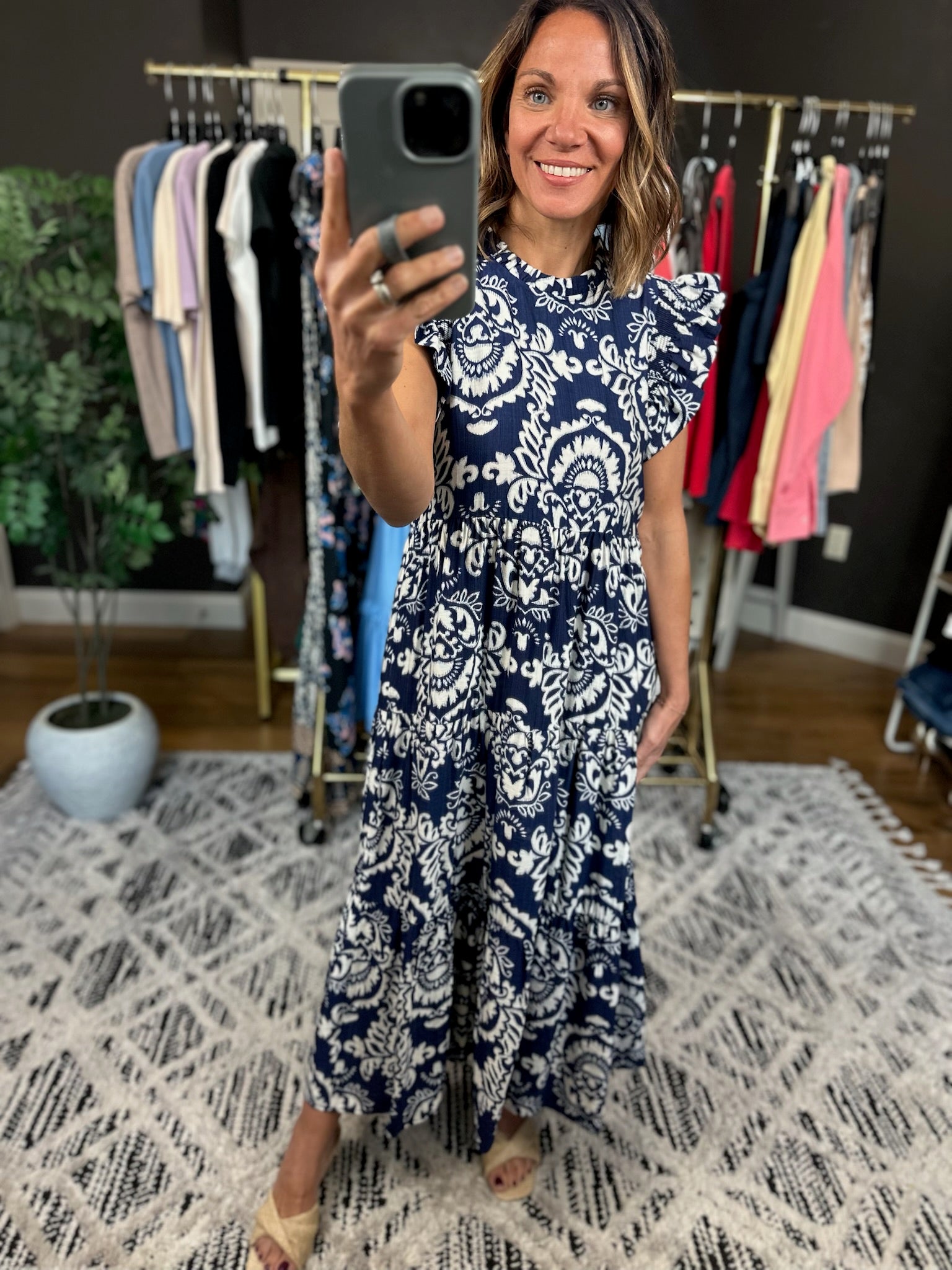 Petal & Paisley Tiered Dress-Dresses-Jodifl-Anna Kaytes Boutique, Women's Fashion Boutique in Grinnell, Iowa