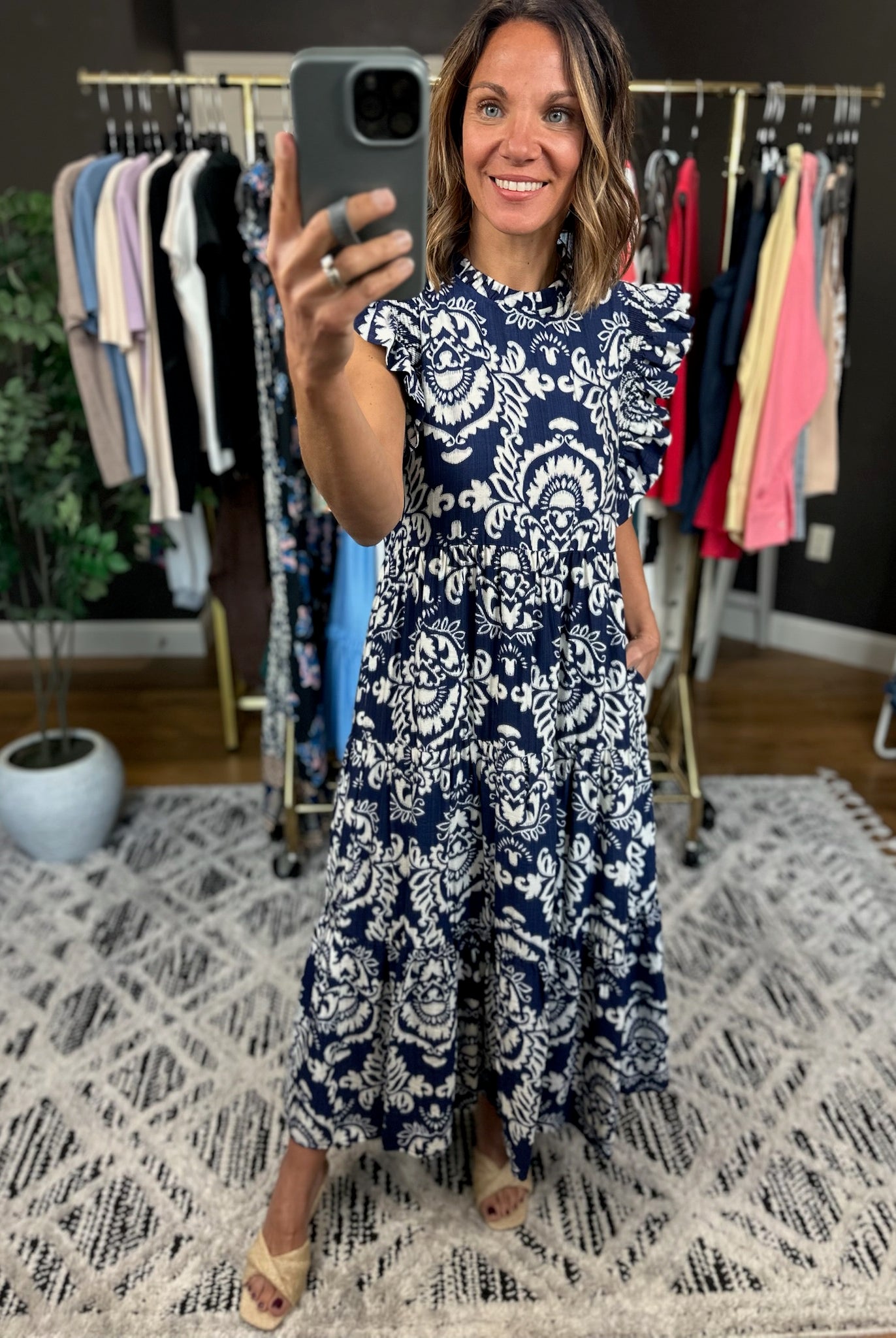 Petal & Paisley Tiered Dress-Dresses-Jodifl-Anna Kaytes Boutique, Women's Fashion Boutique in Grinnell, Iowa