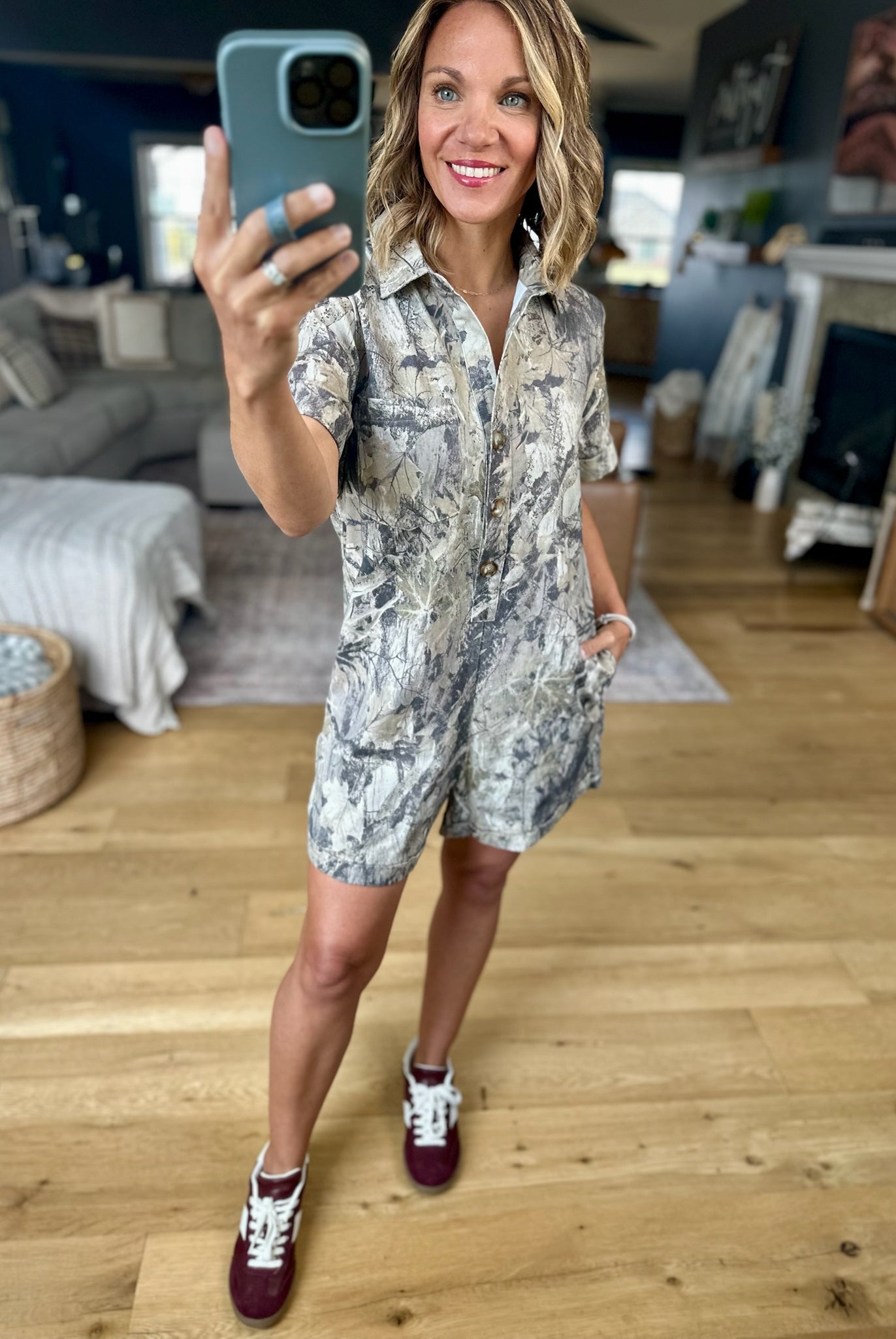 Hunt You Down Camo Romper-Day & Moon-Anna Kaytes Boutique, Women's Fashion Boutique in Grinnell, Iowa