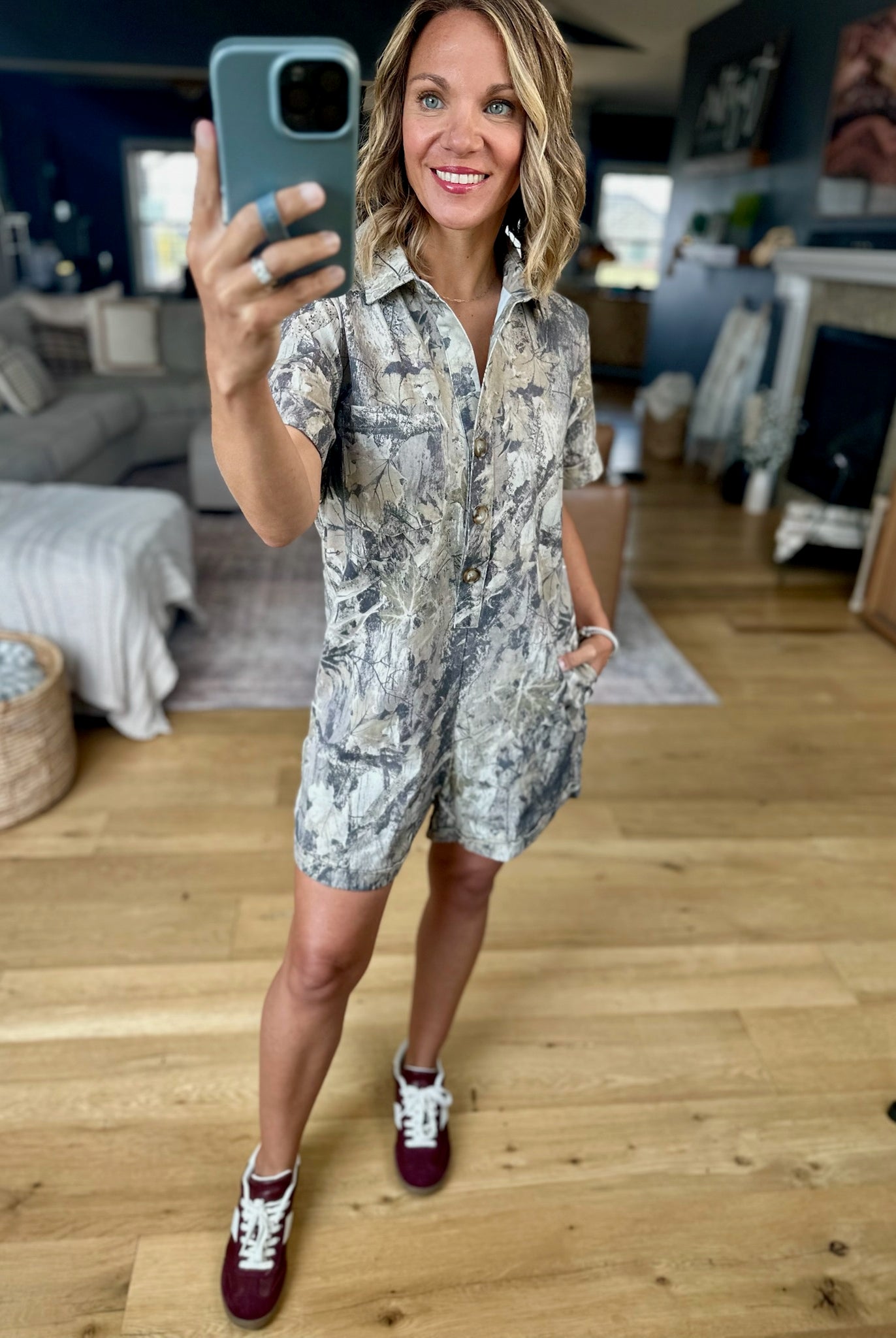 Hunt You Down Camo Romper-Day & Moon-Anna Kaytes Boutique, Women's Fashion Boutique in Grinnell, Iowa