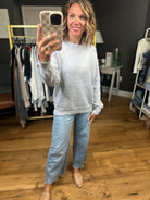 Making History Knit Crew Sweater - Baby Blue-Be Cool-Anna Kaytes Boutique, Women's Fashion Boutique in Grinnell, Iowa