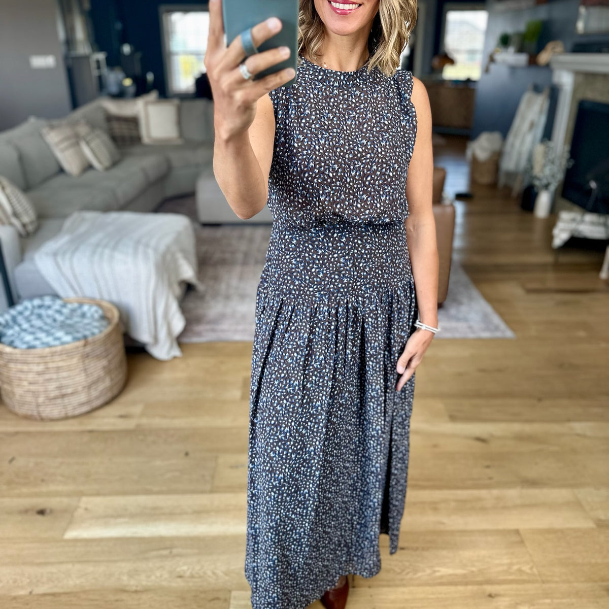 knee length dresses for ladies Etta Aspen Floral Midi Dress – Anna Kaytes Boutique