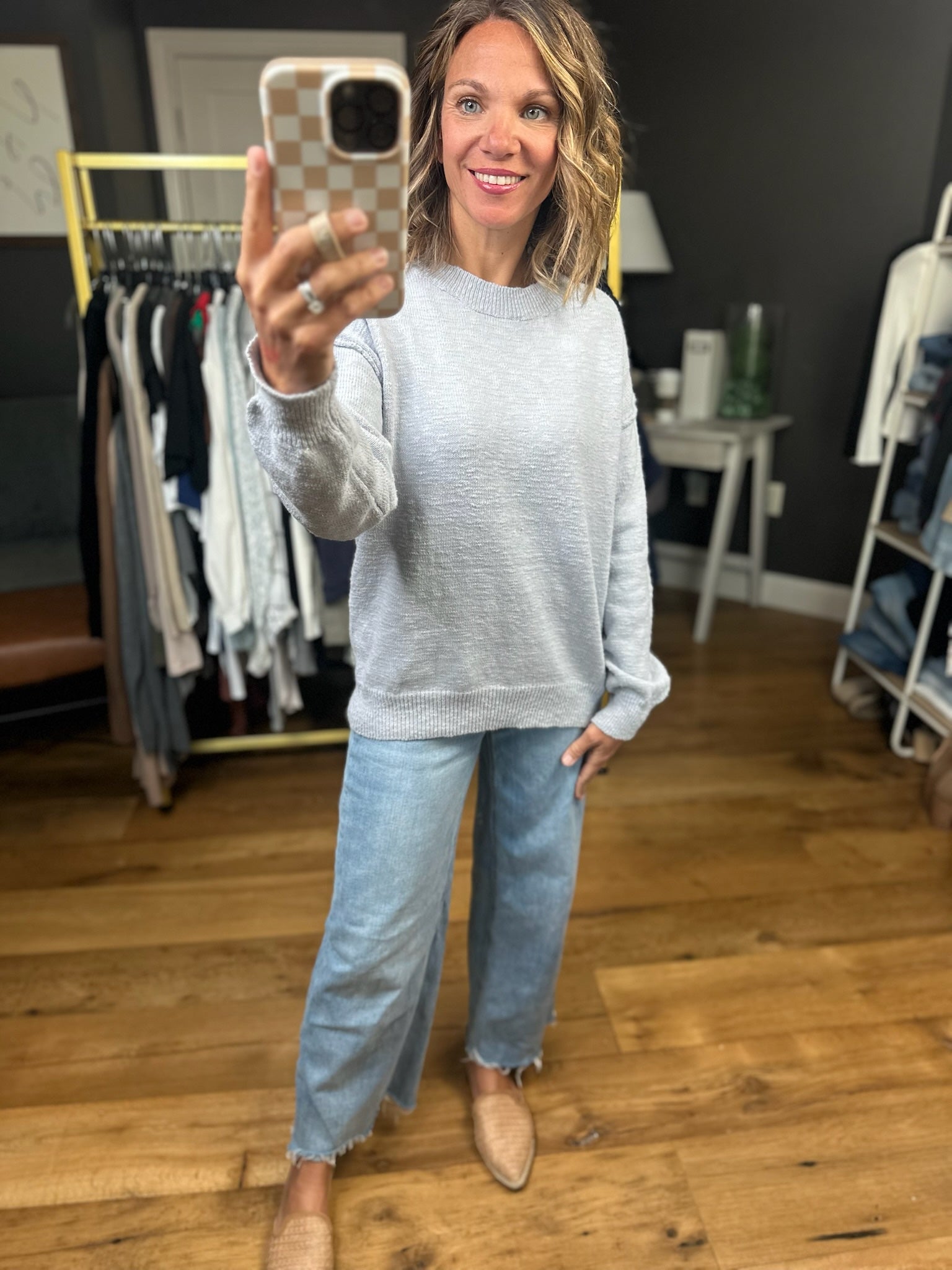 Making History Knit Crew Sweater - Baby Blue-Be Cool-Anna Kaytes Boutique, Women's Fashion Boutique in Grinnell, Iowa