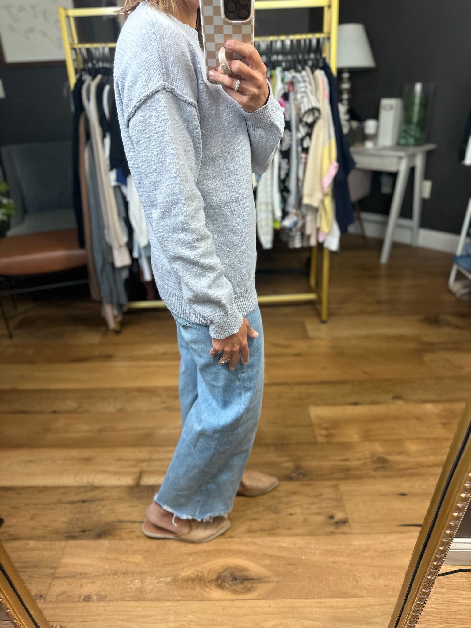 Making History Knit Crew Sweater - Baby Blue-Be Cool-Anna Kaytes Boutique, Women's Fashion Boutique in Grinnell, Iowa