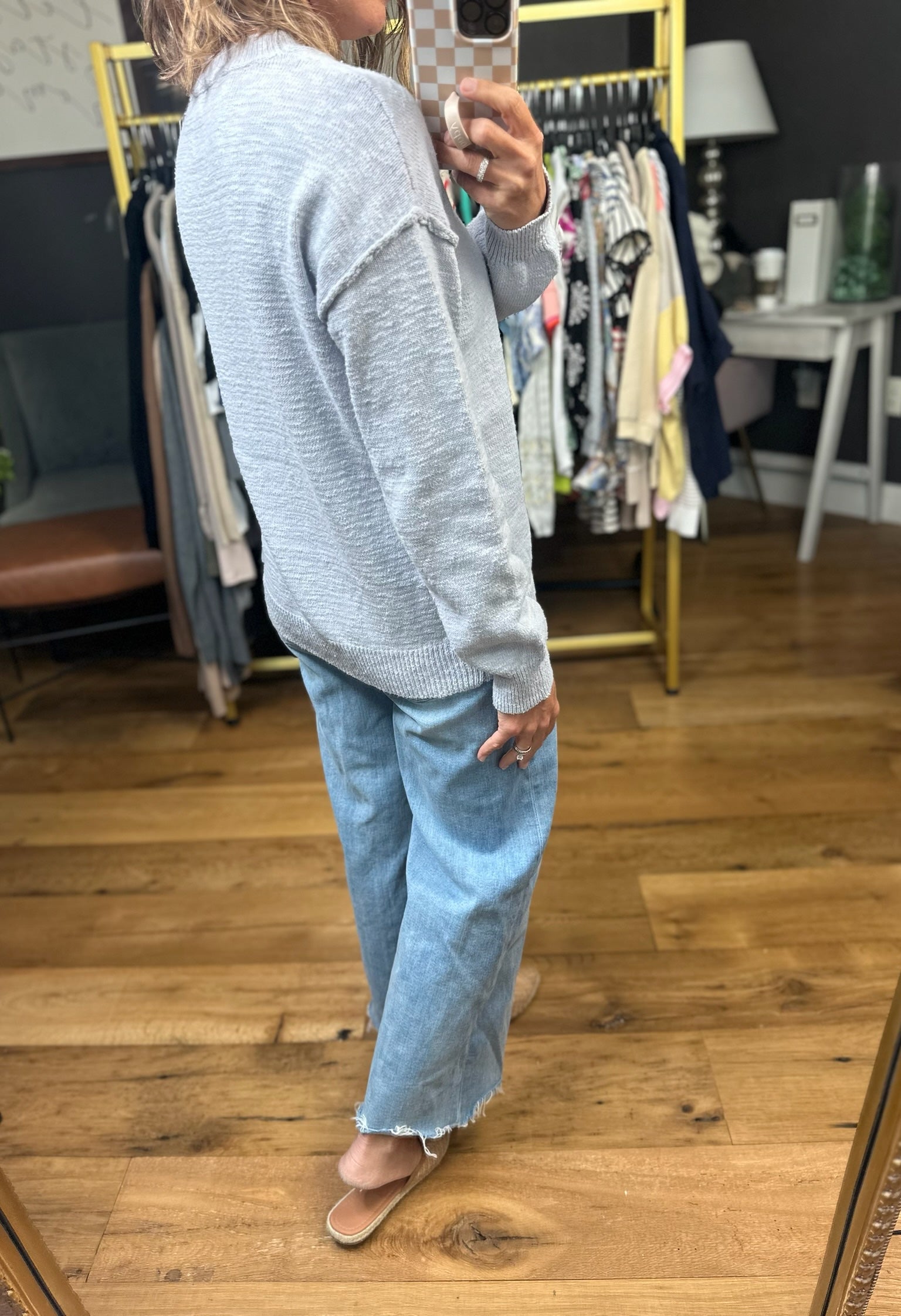 Making History Knit Crew Sweater - Baby Blue-Be Cool-Anna Kaytes Boutique, Women's Fashion Boutique in Grinnell, Iowa