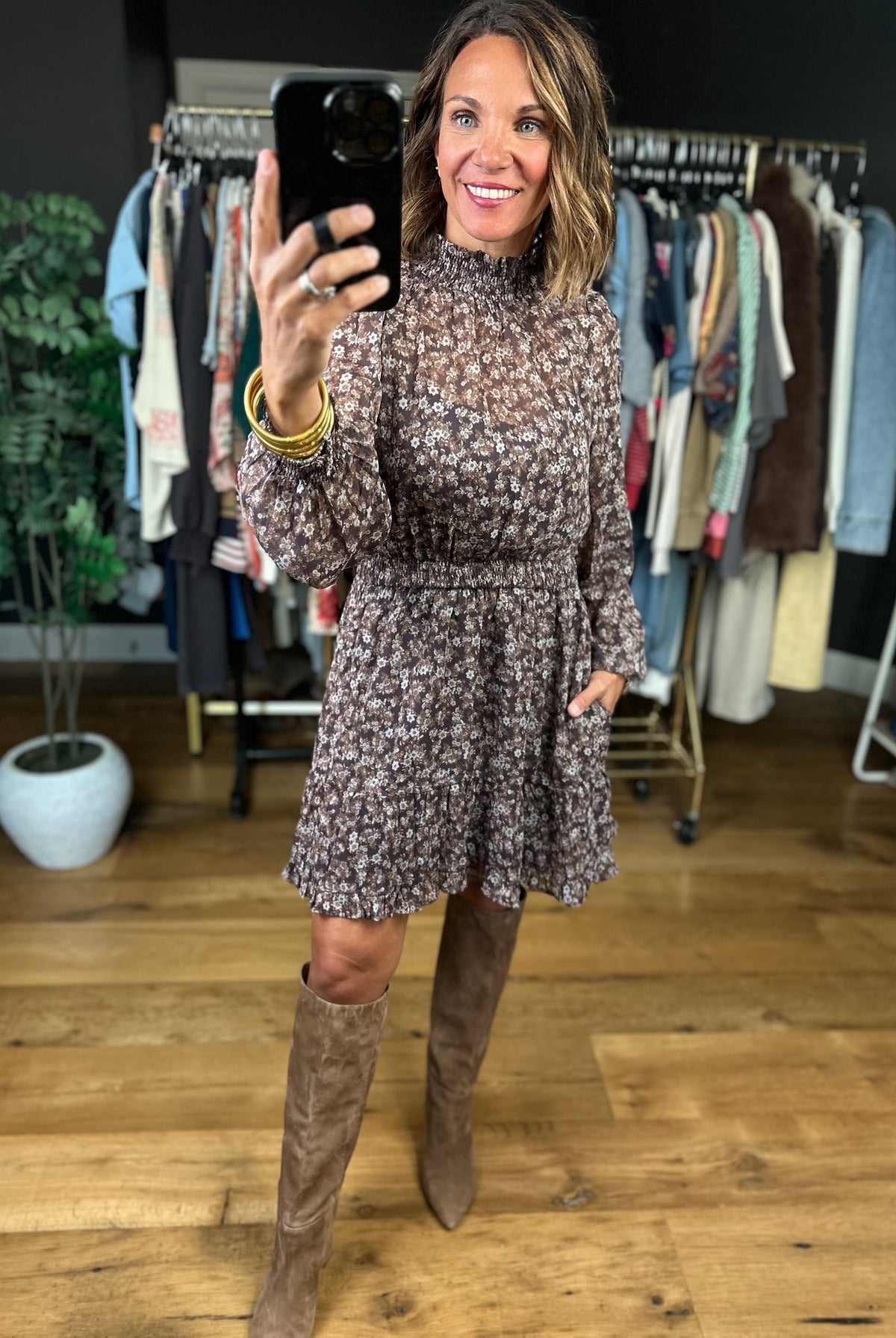 Staying The Course Floral Dress-Dresses-Doe & Rae-Anna Kaytes Boutique, Women's Fashion Boutique in Grinnell, Iowa