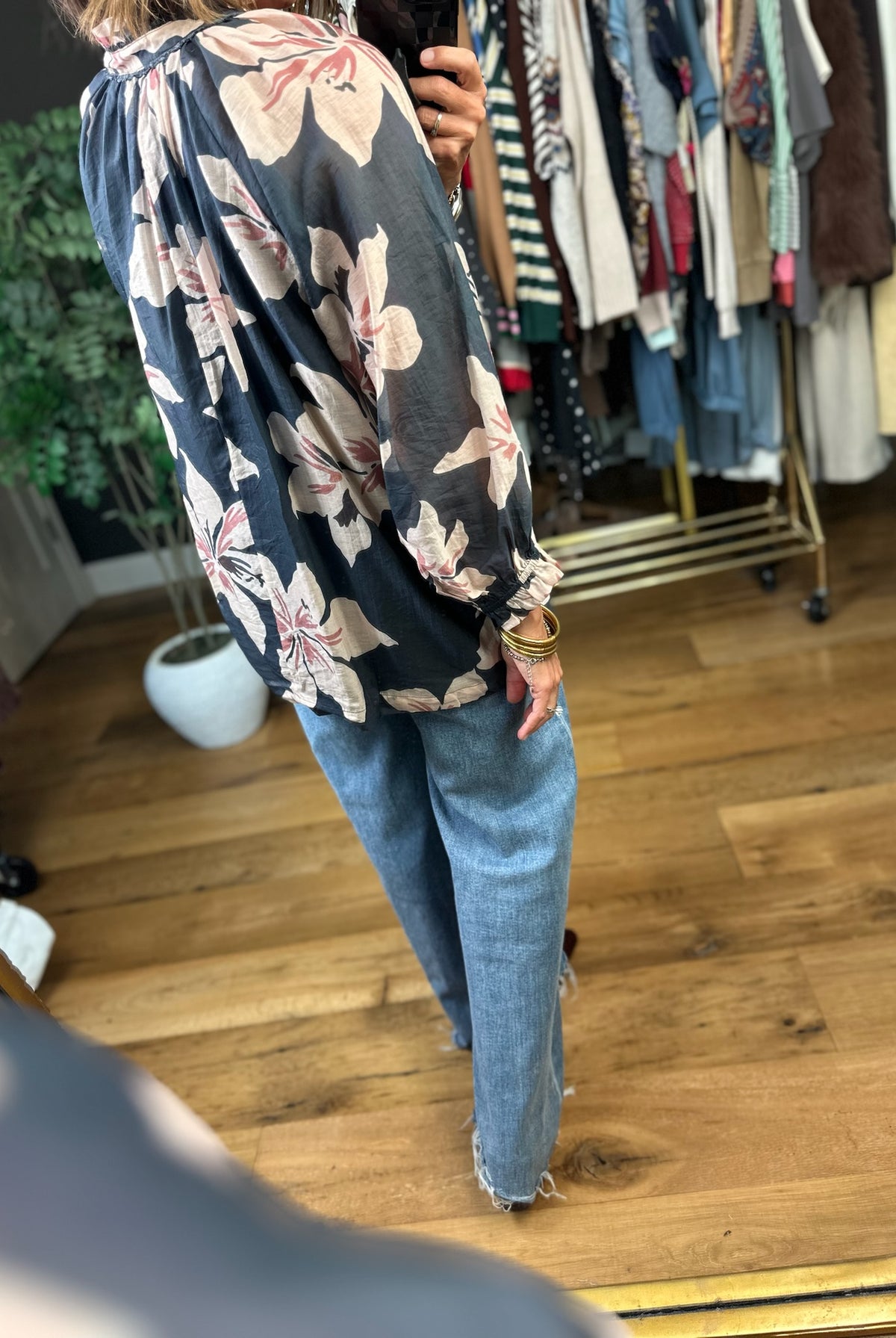 In No Time Floral Top-Long Sleeves-Umgee-Anna Kaytes Boutique, Women's Fashion Boutique in Grinnell, Iowa