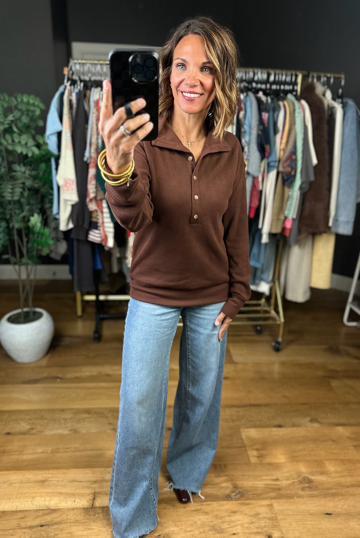 Return The Favor Ribbed Long Sleeve Top-Long Sleeves-Thread & Supply-Anna Kaytes Boutique, Women's Fashion Boutique in Grinnell, Iowa