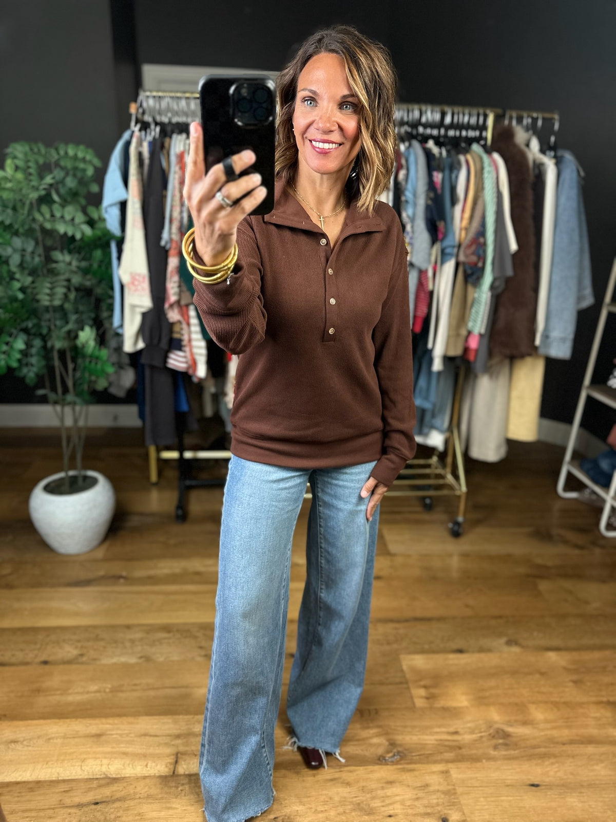 Return The Favor Ribbed Long Sleeve Top-Long Sleeves-Thread & Supply-Anna Kaytes Boutique, Women's Fashion Boutique in Grinnell, Iowa