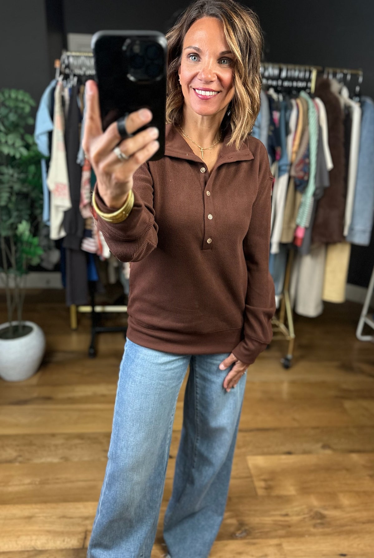 Return The Favor Ribbed Long Sleeve Top-Long Sleeves-Thread & Supply-Anna Kaytes Boutique, Women's Fashion Boutique in Grinnell, Iowa