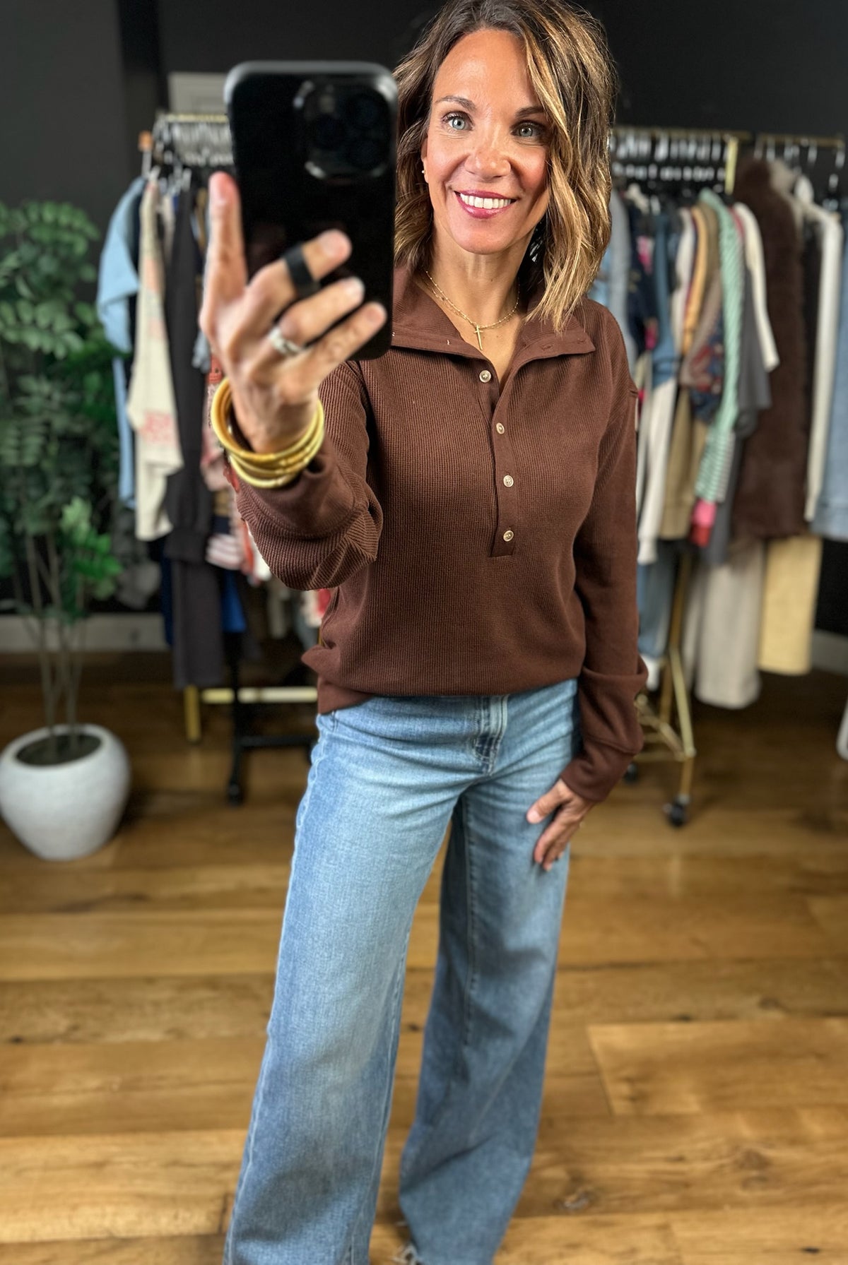 Return The Favor Ribbed Long Sleeve Top-Long Sleeves-Thread & Supply-Anna Kaytes Boutique, Women's Fashion Boutique in Grinnell, Iowa