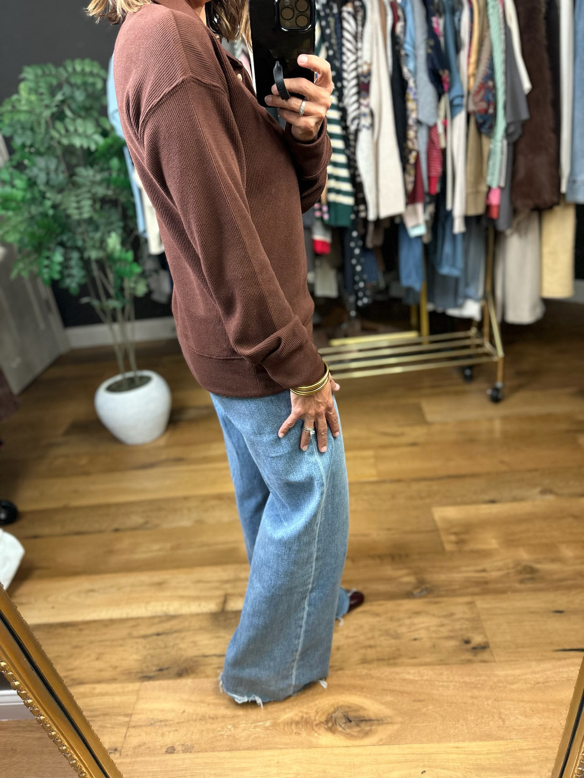Return The Favor Ribbed Long Sleeve Top-Long Sleeves-Thread & Supply-Anna Kaytes Boutique, Women's Fashion Boutique in Grinnell, Iowa