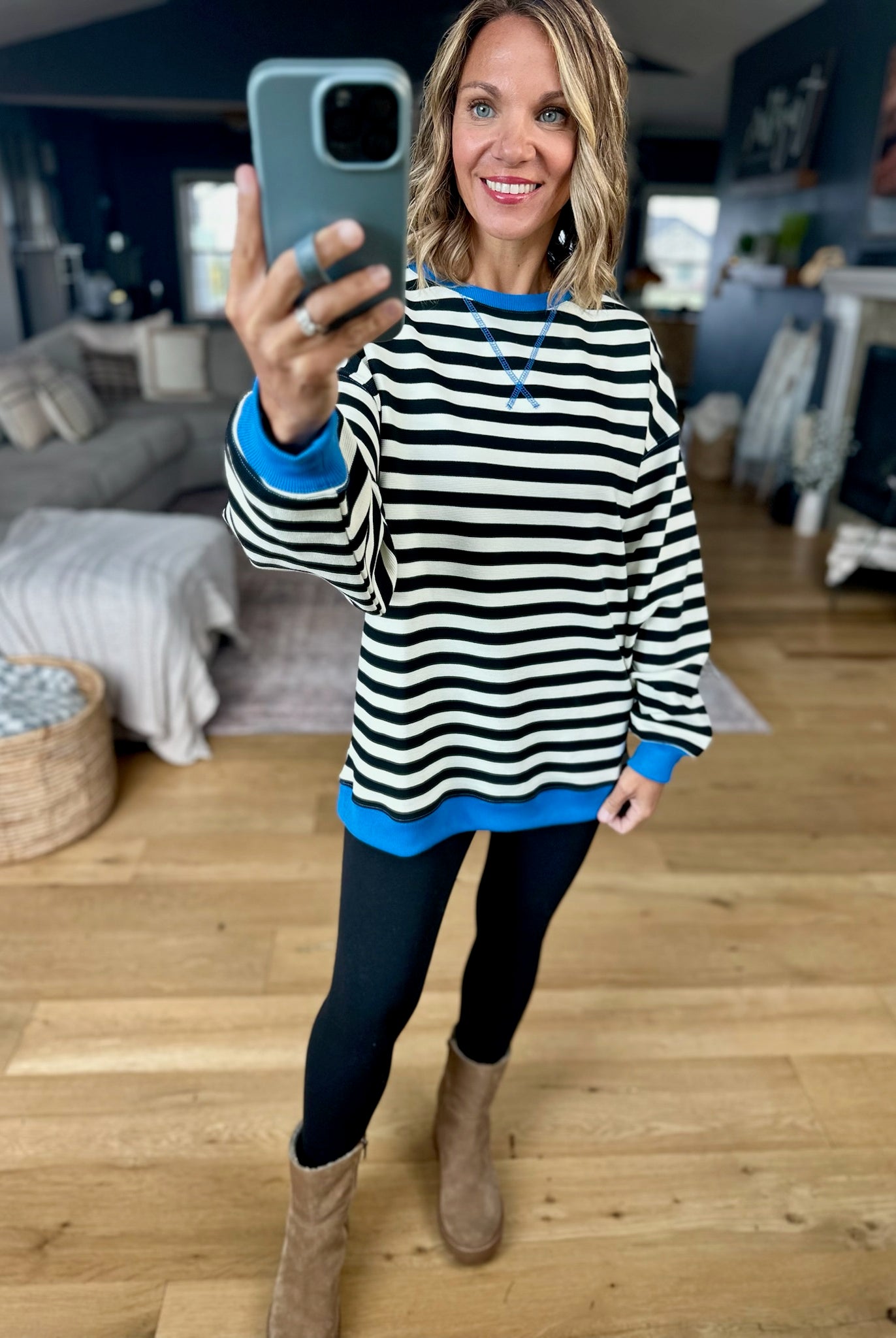 Easy Going Striped Crew-sweater-Fate-Anna Kaytes Boutique, Women's Fashion Boutique in Grinnell, Iowa